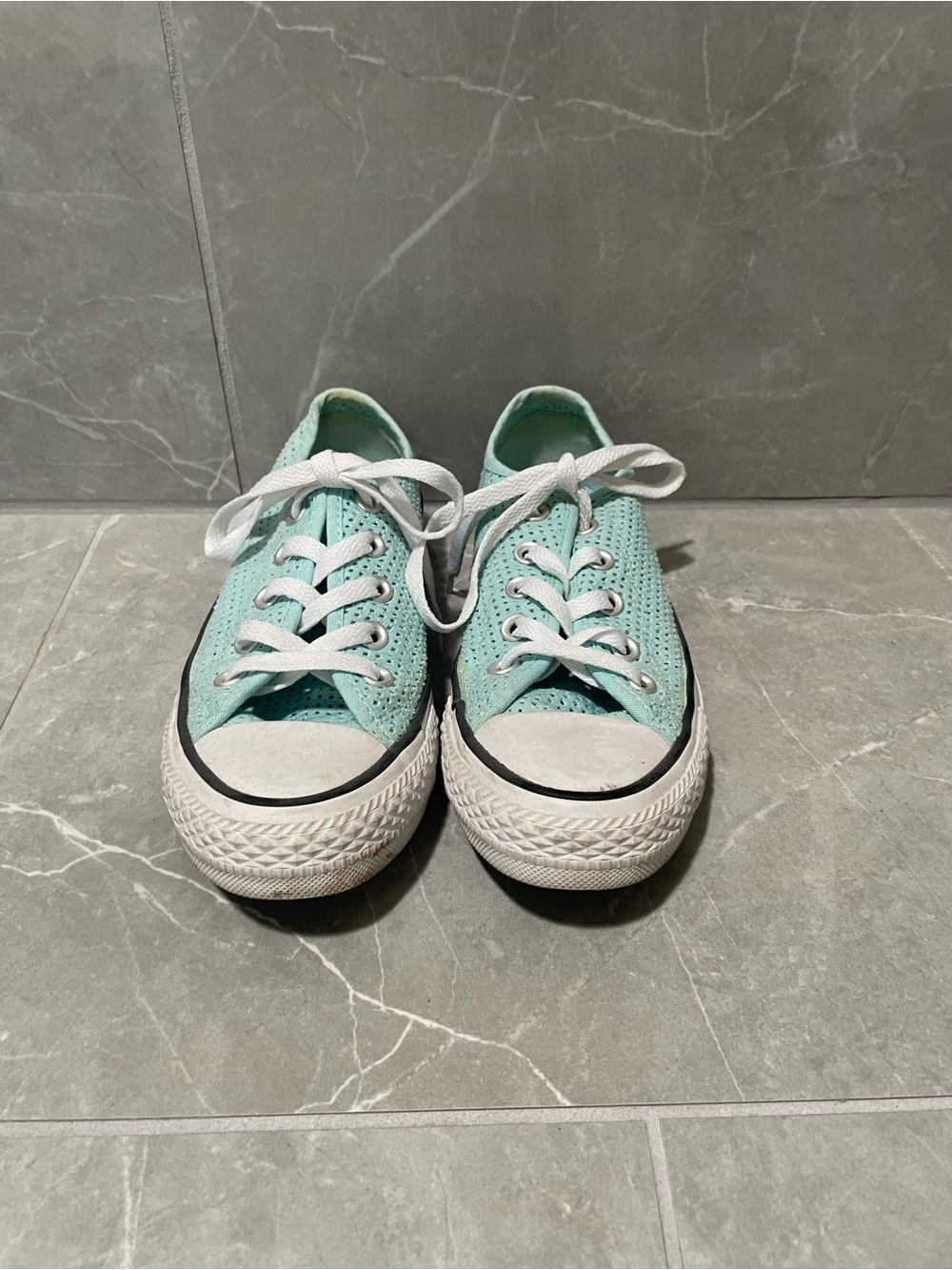 Converse All Star Low Top Lace Up Light Teal Women’s  Vintage  Sneakers 5.5